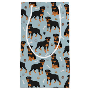 Sacola Para Presentes Pequena Rottweiler Ossos e Patas Cães