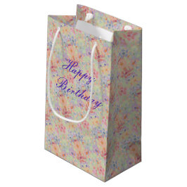 Sacola Para Presentes Pequena Roxo Acentuado Flor