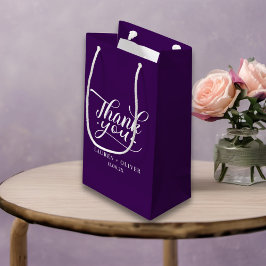 Sacola Para Presentes Pequena Roxo | Obrigado no Casamento Minimalista