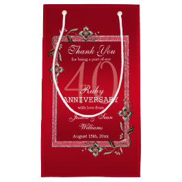 Sacola Para Presentes Pequena Ruby Red Gems & Glitter Ruby 40TH Wedding 