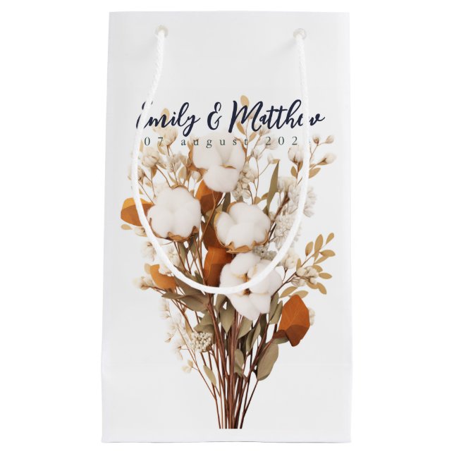 Sacola Para Presentes Pequena Rustic Boho Wedding Gift Bag (Frente)