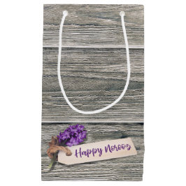 Sacola Para Presentes Pequena Rustic Happy Noroz Hyacinth - Pequeno Saco Present