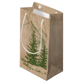 Sacola Para Presentes Pequena Rustic Scenic Mountain Wedt Bag