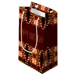 Sacola Para Presentes Pequena Saca de Presente de Aniversário com Padrão de Flor