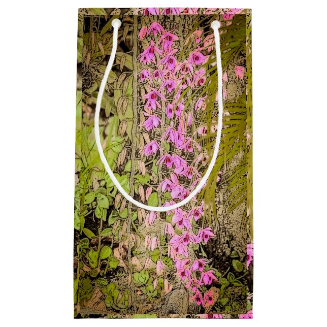 Sacola Para Presentes Pequena Saco Alto de Presente de Orquídea (Frente)