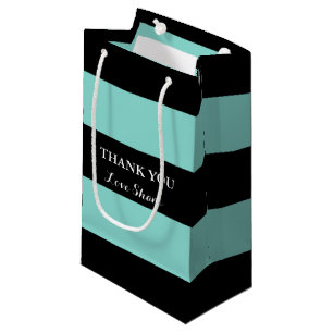 Sacola Para Presentes Pequena Saco azul e preto da cerceta da NOIVA & do CO do