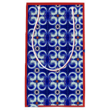 Saco azul requintado do presente do teste padrão