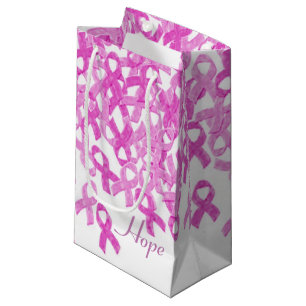 Sacola Para Presentes Pequena Saco de Fita de Veludo Rosa de Conscientização do 