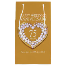 Saco de fotos do aniversário de 75 anos de casamen