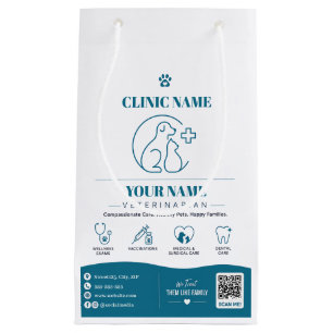 Sacola Para Presentes Pequena Saco de papel personalizado para veterinário com c