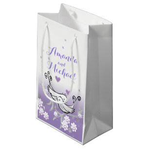 Sacola Para Presentes Pequena Saco de presente brilhante de casamento de aves de
