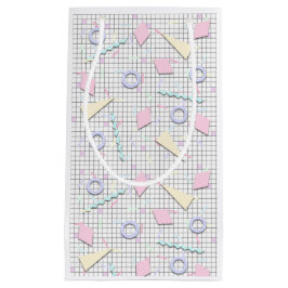 Sacola Para Presentes Pequena Saco de Presente com Impressão Geométrica Pastel d
