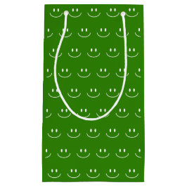 Sacola Para Presentes Pequena Saco de Presente com Padrão de Sorriso Verde