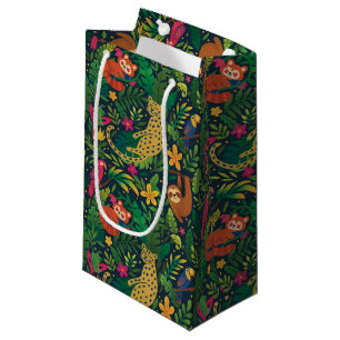 Sacola Para Presentes Pequena Saco de Presente de Animais da Floresta Tropical D