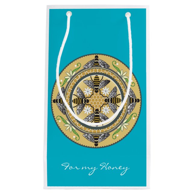 Sacola Para Presentes Pequena Saco de presente de colmeia (Frente)