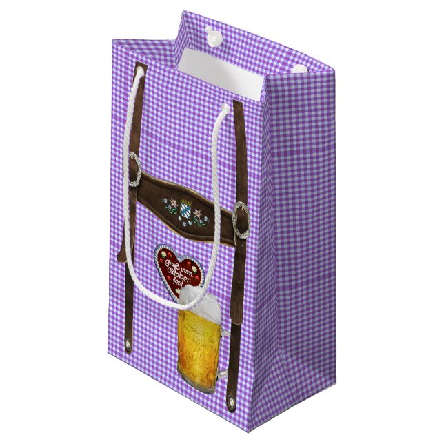 Sacola Para Presentes Pequena Saco de Presente de Lederhosen Bávaro (Frente inclinada)