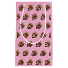 Saco de Presente de Morango Coberta com Chocolate