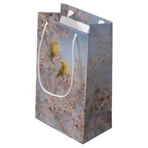 Sacola Para Presentes Pequena Saco de Presente de Pássaros Amarelos
