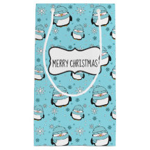 Saco de Presente de Pinguim de Inverno (Pequeno)