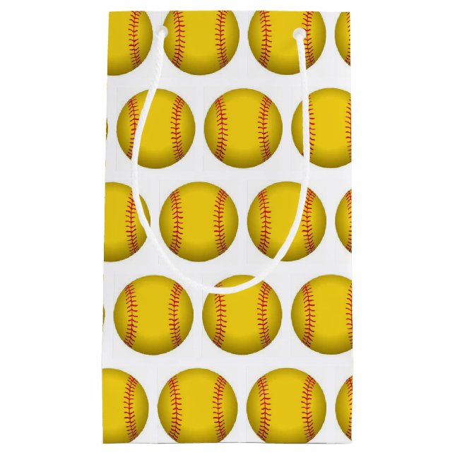 Sacola Para Presentes Pequena Saco de Presente de Softball (Frente)
