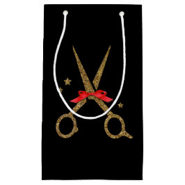 Sacola Para Presentes Pequena Saco de presente de tesoura de tesoura de ouro est