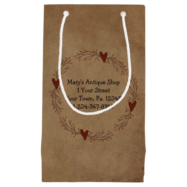 Sacola Para Presentes Pequena Saco de Presente do Círculo Cardíaco Pip Berry (Frente)