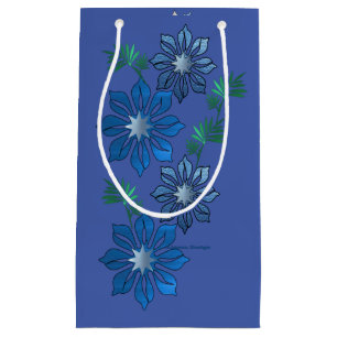 Sacola Para Presentes Pequena Saco de presente Flor Azul