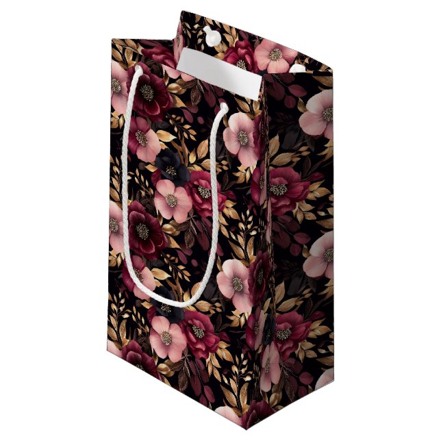 Sacola Para Presentes Pequena Saco de Presente Floral (Frente inclinada)