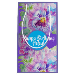 Sacola Para Presentes Pequena Saco de Presente Floral Flores de Amor Violeta Amo