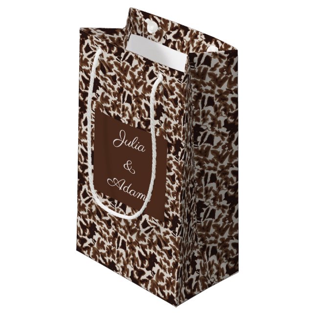 Sacola Para Presentes Pequena Saco de Presente Giraffe Brown (Frente inclinada)