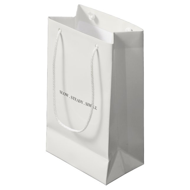 Sacola Para Presentes Pequena Saco de Presente Lento Simples e Constante – Minim (Frente inclinada)