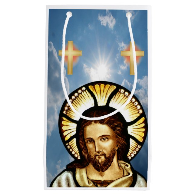 Sacola Para Presentes Pequena Saco de Presente Natal Jesus (Frente)