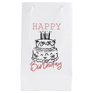 Sacola Para Presentes Pequena Saco de Presente Pequeno - Aniversário Minimalista