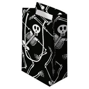 Sacola Para Presentes Pequena Saco de presente pequeno esqueleto de Halloween