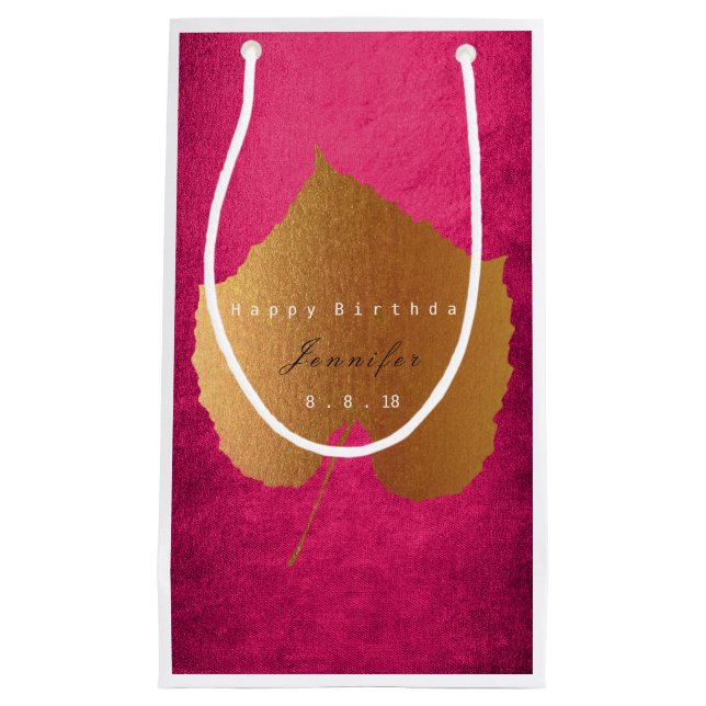 Sacola Para Presentes Pequena Saco de Presente Personalizado Fall Dourado Fall R (Frente)