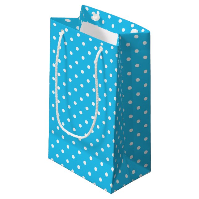 Sacola Para Presentes Pequena Saco de Presente Pontos Polka (Frente inclinada)
