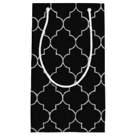 Sacola Para Presentes Pequena Saco de presente preto e prateado