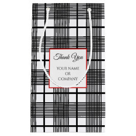 Sacola Para Presentes Pequena Saco de presente xadrez preto e branco editável