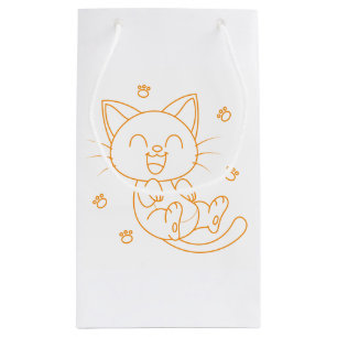 Sacola Para Presentes Pequena Saco de presentes de gato desenhado à mão