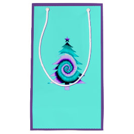 Sacola Para Presentes Pequena Saco do Presente da Árvore Psicodélica (Turquesa)