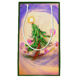 Sacola Para Presentes Pequena Saco do presente da felicidade da árvore de Natal