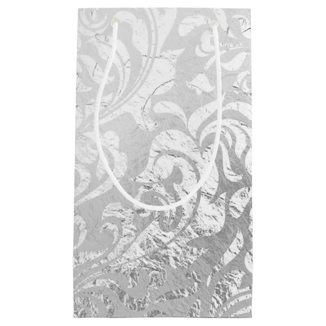 Sacola Para Presentes Pequena Saco do Presente da Gama de Prata (Frente)