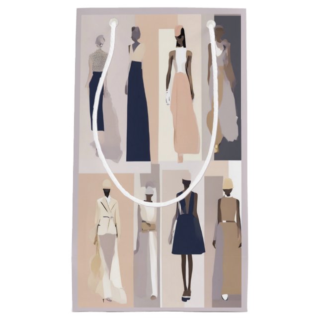 Sacola Para Presentes Pequena Saco do Presente de Colagem Moderna (Frente)