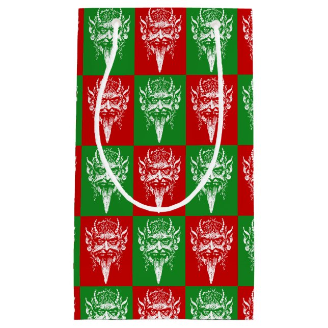 Sacola Para Presentes Pequena Saco do presente de Krampus (Frente)