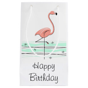 Sacola Para Presentes Pequena Saco do presente do feliz aniversario do flamingo