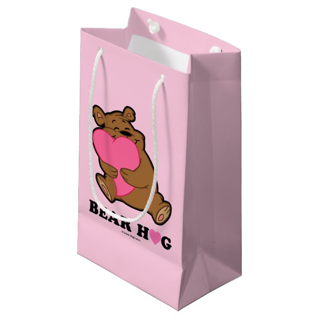 Sacola Para Presentes Pequena Saco do Presente do Urso Abraço (Frente inclinada)