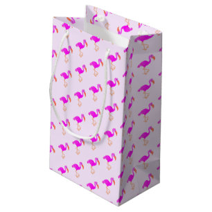 Sacola Para Presentes Pequena Saco do Presente Flamingo Rosa