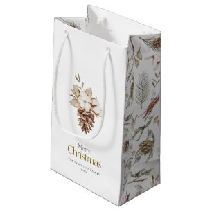 Sacola Para Presentes Pequena Saco do Presente Inverno Elegante com Pinecones