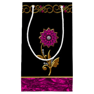 Sacola Para Presentes Pequena Saco elegante do presente da jóia da flor da