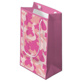 Sacola Para Presentes Pequena Saco feminino cor-de-rosa do presente de Camo